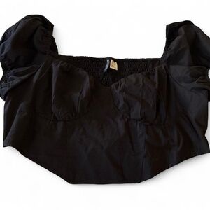 Black corset style cotton crop top